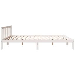 Berkfield Home Decorative Extra Long Bed Frame without Mattress White 180x210 cm - thumbnail 5