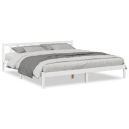 Berkfield Home Decorative Extra Long Bed Frame without Mattress White 180x210 cm - thumbnail 3