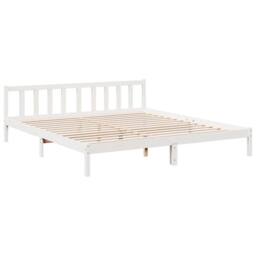 Berkfield Home Decorative Extra Long Bed Frame without Mattress White 180x210 cm - thumbnail 1