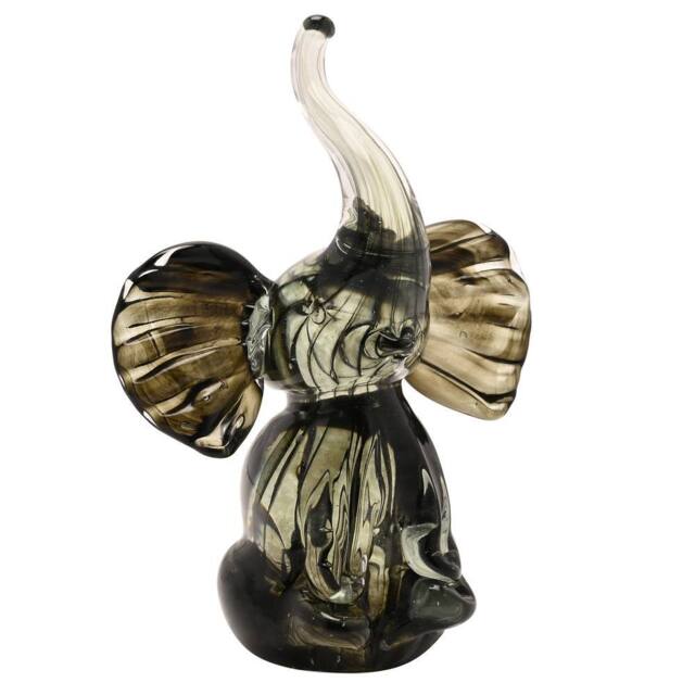 Objets d'Art Glass Figurine Trumpet Elephant - image 1