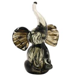 Objets d'Art Glass Figurine Trumpet Elephant - thumbnail 1