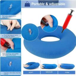 SPETLEK Donut Ring Chair Seat Cushion Pillow 2X in Blue - Size: 100 cm x 190 cm - thumbnail 4