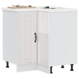 Berkfield Home Kitchen Corner Base Cabinet Lucca High Gloss White Engineered Wood - thumbnail 2