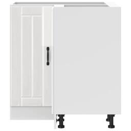 Berkfield Home Kitchen Corner Base Cabinet Lucca High Gloss White Engineered Wood - thumbnail 4