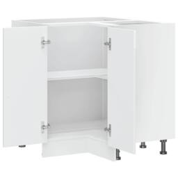 Berkfield Home Kitchen Corner Base Cabinet Lucca High Gloss White Engineered Wood - thumbnail 5
