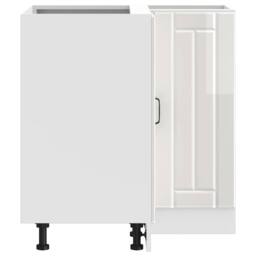 Berkfield Home Kitchen Corner Base Cabinet Lucca High Gloss White Engineered Wood - thumbnail 6