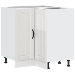 Berkfield Home Kitchen Corner Base Cabinet Lucca High Gloss White Engineered Wood - thumbnail 3