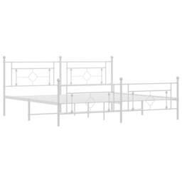Berkfield Home Metal Bed Frame without Mattress with Footboard White 193x203cm - Size: 193x203 cm - thumbnail 4