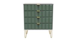 Ready Assembled 2 U Metro 4 Drawer Chest (Ready Assembled) in Green