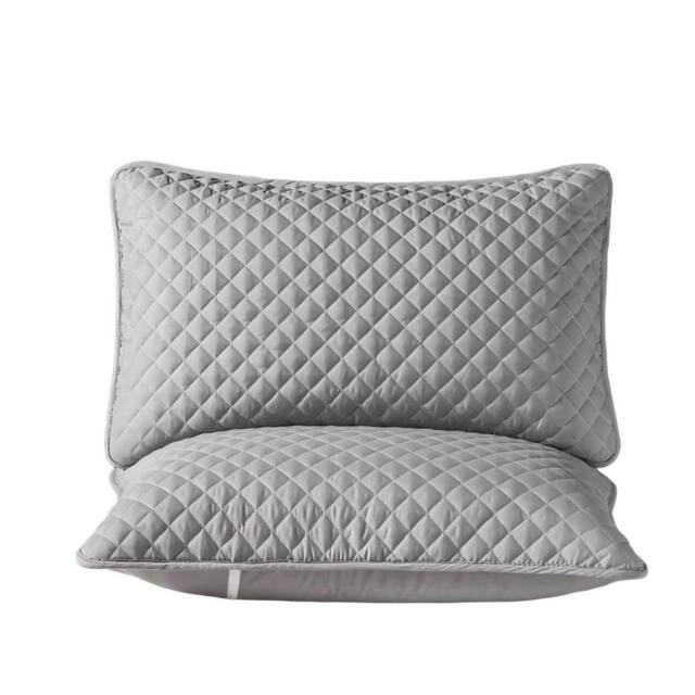Ventryn 2 Pack Zipped Pillow Cases Anti Bed Bug Dust Mite Protectors in Grey - Size: Double - image 1