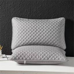 Ventryn 2 Pack Zipped Pillow Cases Anti Bed Bug Dust Mite Protectors in Grey - Size: Double - thumbnail 4