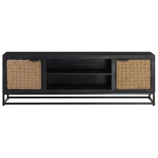 Berkfield Home TV Cabinet 120x30x40 cm Solid Mango Wood in Black - Size: 120 x 30 x 40 cm - image 1