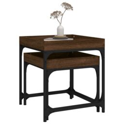 Berkfield Home Side Tables 2 pcs Brown Oak Engineered Wood - thumbnail 5