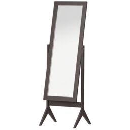 HOMCOM Dressing Mirror Freestanding Tall Adjustable Angle White 148x47cm in Brown - Size: 148x47 cm - thumbnail 2