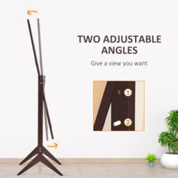 HOMCOM Dressing Mirror Freestanding Tall Adjustable Angle White 148x47cm in Brown - Size: 148x47 cm - thumbnail 4