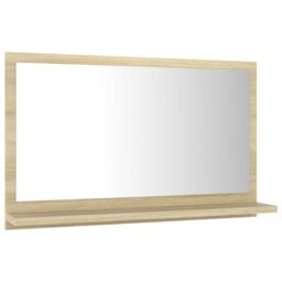 Berkfield Home Bathroom Mirror Sonoma Oak 60x10.5x37 cm Engineered Wood in Brown - thumbnail 3
