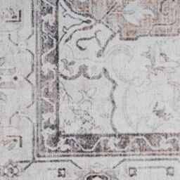Kukoon Washable Runner Rug Beige Bordered Long Hallway Carpet Mat 60cm x 240cm - Size: 60 cm x 240 cm - thumbnail 5