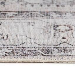 Kukoon Washable Runner Rug Beige Bordered Long Hallway Carpet Mat 60cm x 240cm - Size: 60 cm x 240 cm - thumbnail 4