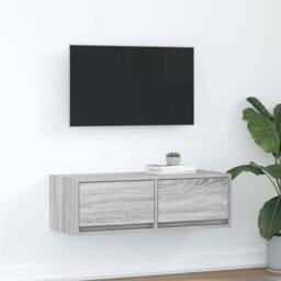 Berkfield Home TV Cabinet Grey Sonoma 80x31x25.5 cm Engineered Wood - thumbnail 2