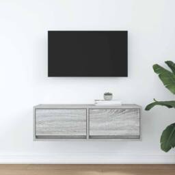 Berkfield Home TV Cabinet Grey Sonoma 80x31x25.5 cm Engineered Wood - thumbnail 1