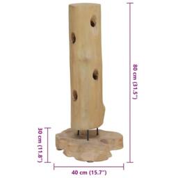 Berkfield Home Beautiful Wine Rack for 8 Bottles 40x30x80 cm Solid Teak Wood in Brown - Size: 40 x 30 x 80 cm - thumbnail 7