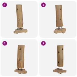 Berkfield Home Beautiful Wine Rack for 8 Bottles 40x30x80 cm Solid Teak Wood in Brown - Size: 40 x 30 x 80 cm - thumbnail 1