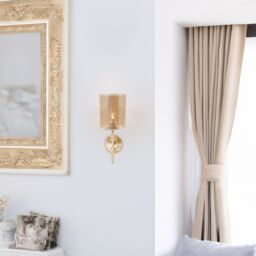 Happy Homewares Pair of Amber Tinted Glass Shades with Rectangular Shape for E14 & E27 Bulbs - thumbnail 7