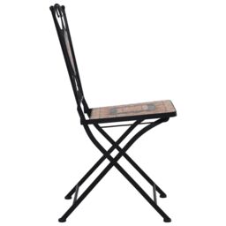 Berkfield Home Mosaic Bistro Chairs 2 pcs Orange/Grey in Orange - thumbnail 4