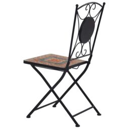 Berkfield Home Mosaic Bistro Chairs 2 pcs Orange/Grey in Orange - thumbnail 6