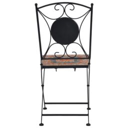 Berkfield Home Mosaic Bistro Chairs 2 pcs Orange/Grey in Orange - thumbnail 5