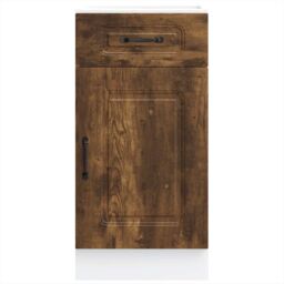 Berkfield Home Kitchen Base Cabinet Kalmar Smoked Oak Engineered Wood in Brown - thumbnail 4