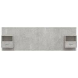 Berkfield Home Classic Bed Headboard with Cabinets Concrete Grey Engineered Wood - thumbnail 4