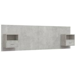 Berkfield Home Classic Bed Headboard with Cabinets Concrete Grey Engineered Wood - thumbnail 3