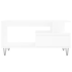 Berkfield Home Coffee Table White 90x49x45 cm Engineered Wood - Size: 90 x 49 x 45 cm - thumbnail 5