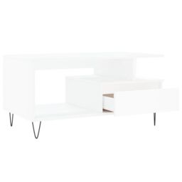Berkfield Home Coffee Table White 90x49x45 cm Engineered Wood - Size: 90 x 49 x 45 cm - thumbnail 6