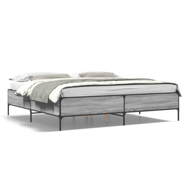 Berkfield Home Bed Frame without Mattress Grey Sonoma 200x200 cm - image 1