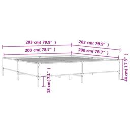 Berkfield Home Bed Frame without Mattress Grey Sonoma 200x200 cm - thumbnail 9