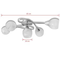 Berkfield Home Ceiling Lamp with Glass Shades for 5 E14 Bulbs in White - thumbnail 5