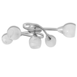 Berkfield Home Ceiling Lamp with Glass Shades for 5 E14 Bulbs in White - thumbnail 2