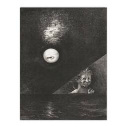 Artery8 Odilon Redon Framed Wall Art Angel of Certitude & Questioning Eye in Grey - Size: A4 - thumbnail 3