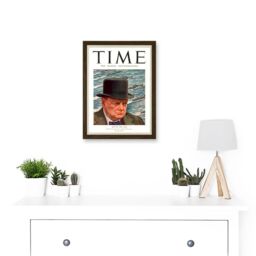 Artery8 Magazine War 1941 Winston Churchill 'Man Of The Year' Time A4 Artwork Framed Wall Art Print in Brown - thumbnail 2