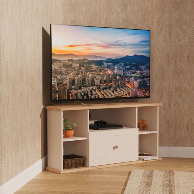Ready Assembled 2 U Norton Corner TV Unit (Ready Assembled) in Taupe - Size: Medium - image 1