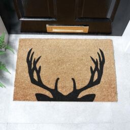 Artsy Mats Stag Antlers Doormat - Regular 60x40cm in Black - Size: 40 cm x 60 cm - thumbnail 2