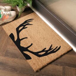 Artsy Mats Stag Antlers Doormat - Regular 60x40cm in Black - Size: 40 cm x 60 cm - thumbnail 3