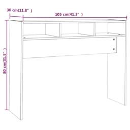 Berkfield Home Decorative Console Table Sonoma Oak 105x30x80 cm Engineered Wood in Light Brown - Size: 105 x 30 x 80 cm - thumbnail 7