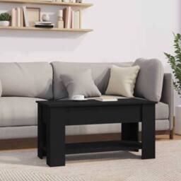 Berkfield Home Modern Coffee Table Black 101x49x52 cm Engineered Wood - Size: 101 x 49 x 52 cm - thumbnail 8