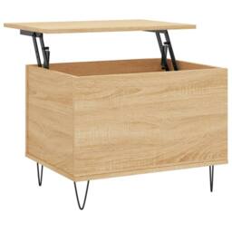 Berkfield Home Coffee Table Sonoma Oak 60x44.5x45 cm Engineered Wood in Light Brown - thumbnail 1
