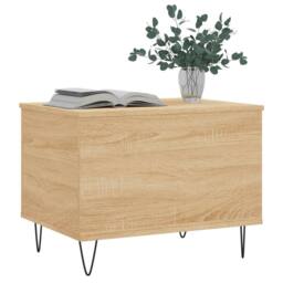 Berkfield Home Coffee Table Sonoma Oak 60x44.5x45 cm Engineered Wood in Light Brown - thumbnail 4