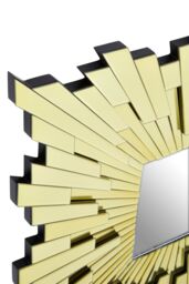Orsina Large Square Wall Mirror, 90cm Framed Full Size Mirror With Reflective Tiled Border, Luxe Statement Mirror in Gold - thumbnail 3