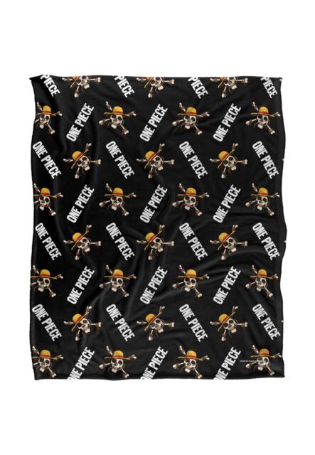 Netflix One Piece Jolly Roger Pattern Officially Licensed Silky Touch Super Soft Throw Blanket 152 x 127 cm in White - image 1